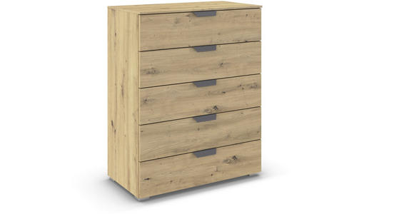 KOMMODE  in 80/100/43 cm  - Dunkelgrau/Eiche Artisan, Design, Holzwerkstoff/Metall (80/100/43cm) - Carryhome