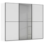 SCHWEBETÜRENSCHRANK  in Schwarz, Weiß  - Schwarz/Weiß, KONVENTIONELL, Glas/Holzwerkstoff (301/223/68cm) - Novel