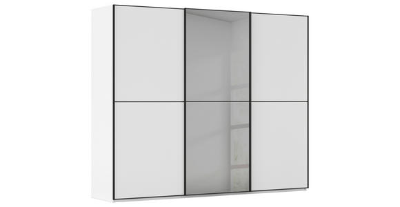 SCHWEBETÜRENSCHRANK  in Schwarz, Weiß  - Schwarz/Weiß, KONVENTIONELL, Glas/Holzwerkstoff (301/223/68cm) - Novel