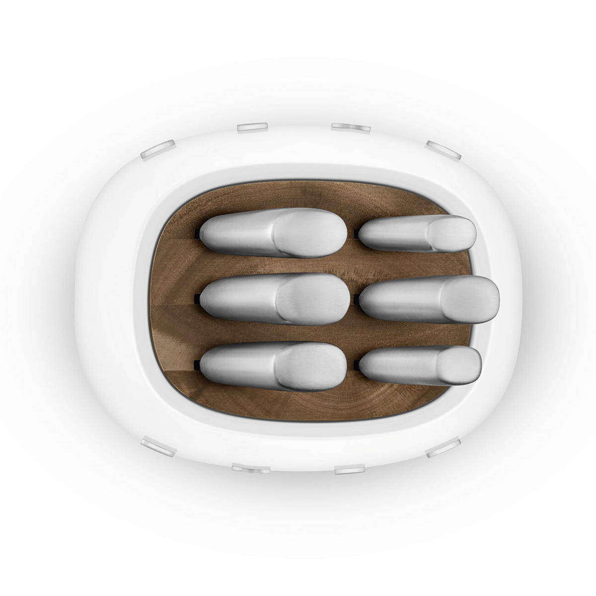 BLOK ZA NOŽEVE  7-dijelni  50 `Style  - bijela visoki sjaj, Basics, drvo/metal (13/23/19cm) - SMEG