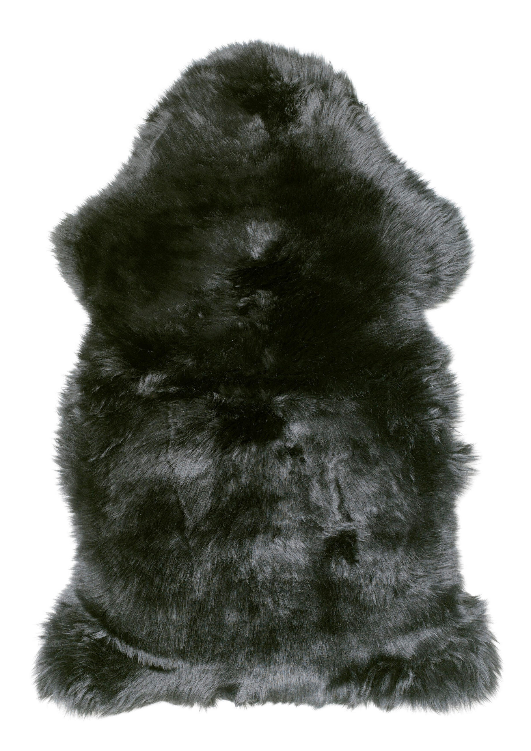 SCHAFFELL 60/90 cm Schaffell Schwarz Tierform  - Schwarz, Natur, Fell (60/90cm) - Linea Natura