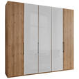 DREHTÜRENSCHRANK  in Weiß, Eiche Bianco  - Schieferfarben/Eiche Bianco, KONVENTIONELL, Glas/Holzwerkstoff (250/236/58cm) - Dieter Knoll