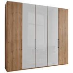 DREHTÜRENSCHRANK  in Weiß, Eiche Bianco  - Schieferfarben/Eiche Bianco, KONVENTIONELL, Glas/Holzwerkstoff (250/236/58cm) - Dieter Knoll