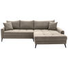 ECKSOFA Taupe Cord  - Taupe/Schwarz, KONVENTIONELL, Textil/Metall (280/173cm) - Hom`in