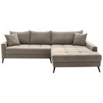 ECKSOFA  in Cord Taupe  280/173 cm  - Taupe/Schwarz, KONVENTIONELL, Textil/Metall (280/173cm) - Hom`in