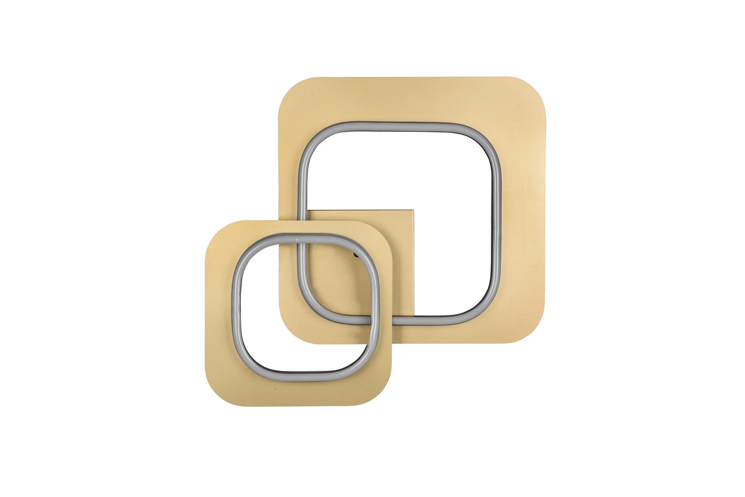 LED-DECKENLEUCHTE LUGO 52/54/10 cm   - Goldfarben/Schwarz, Basics, Metall (52/54/10cm) - Trio Leuchten