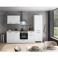 KÜCHENBLOCK 270 cm   in Weiß  - Eichefarben/Schwarz, Basics, Holzwerkstoff/Kunststoff (270cm) - MID.YOU