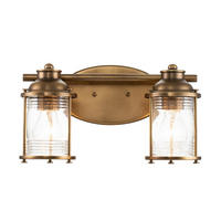 BADEZIMMER-WANDLEUCHTE Ashland Bay 20,6/36,2/16,6 cm  - Messingfarben, KONVENTIONELL, Glas/Metall (20,6/36,2/16,6cm) - Elstead Lighting