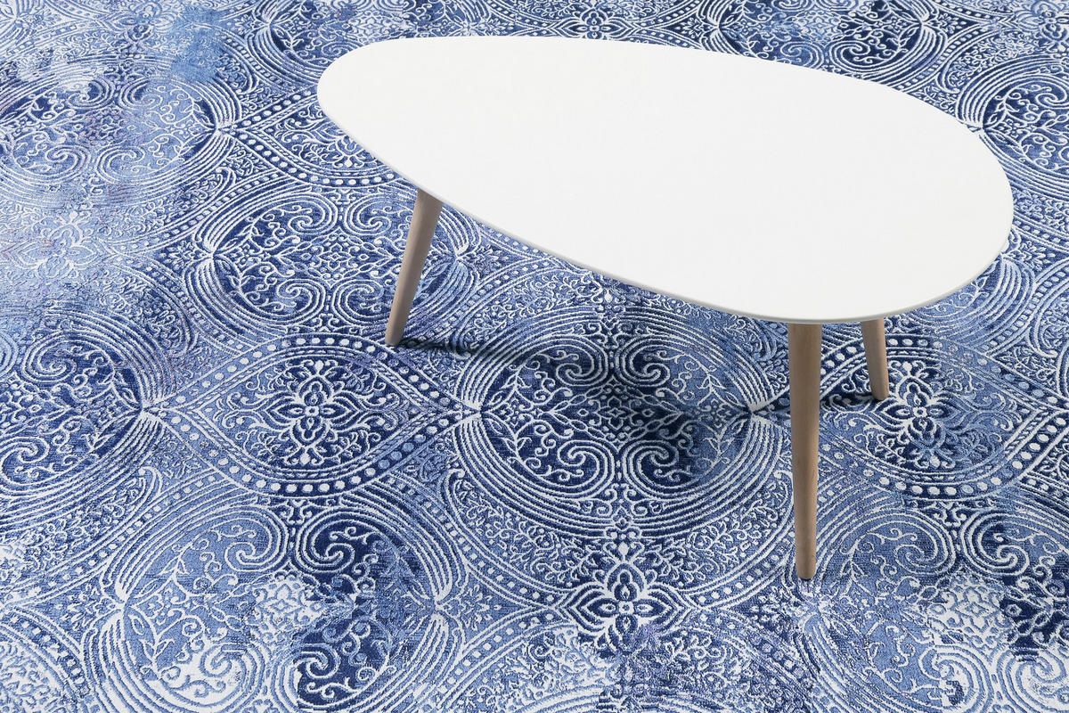 WEBTEPPICH 130/190 cm Grace Blau, Silberfarben  - Blau/Silberfarben, Design, Textil (130/190cm) - WECON HOME