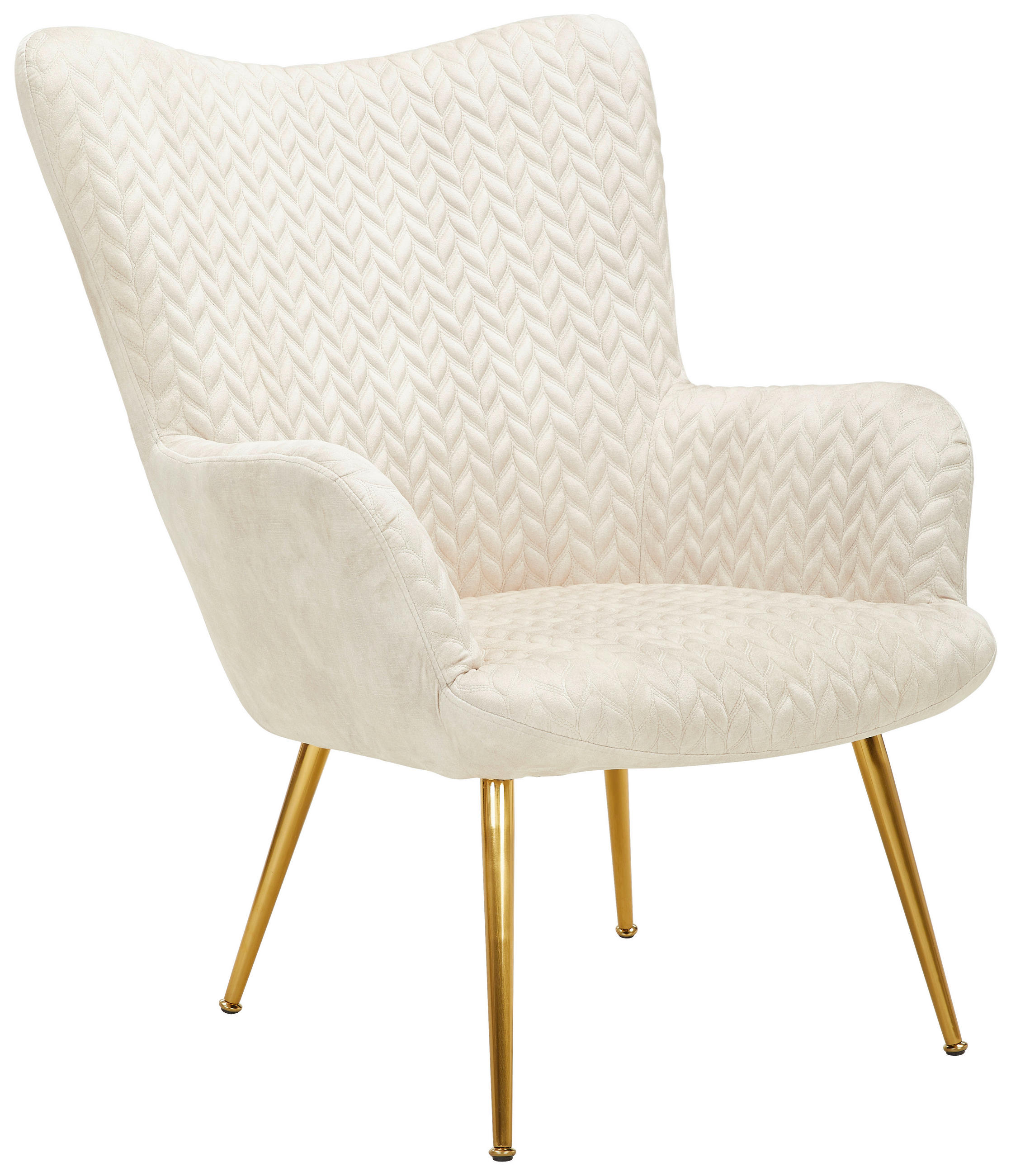 E-shop Ambia Home KRESLO UŠIAK, kov, textil, béžová