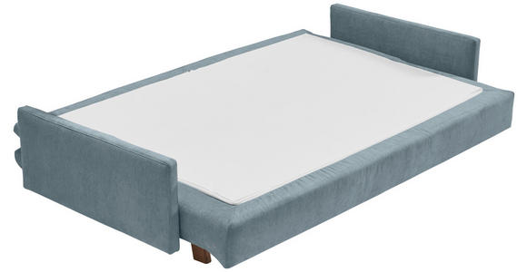 SCHLAFSOFA Flachgewebe Hellblau - Eichefarben/Hellblau, KONVENTIONELL, Holz/Textil (220/85/98cm) - Carryhome