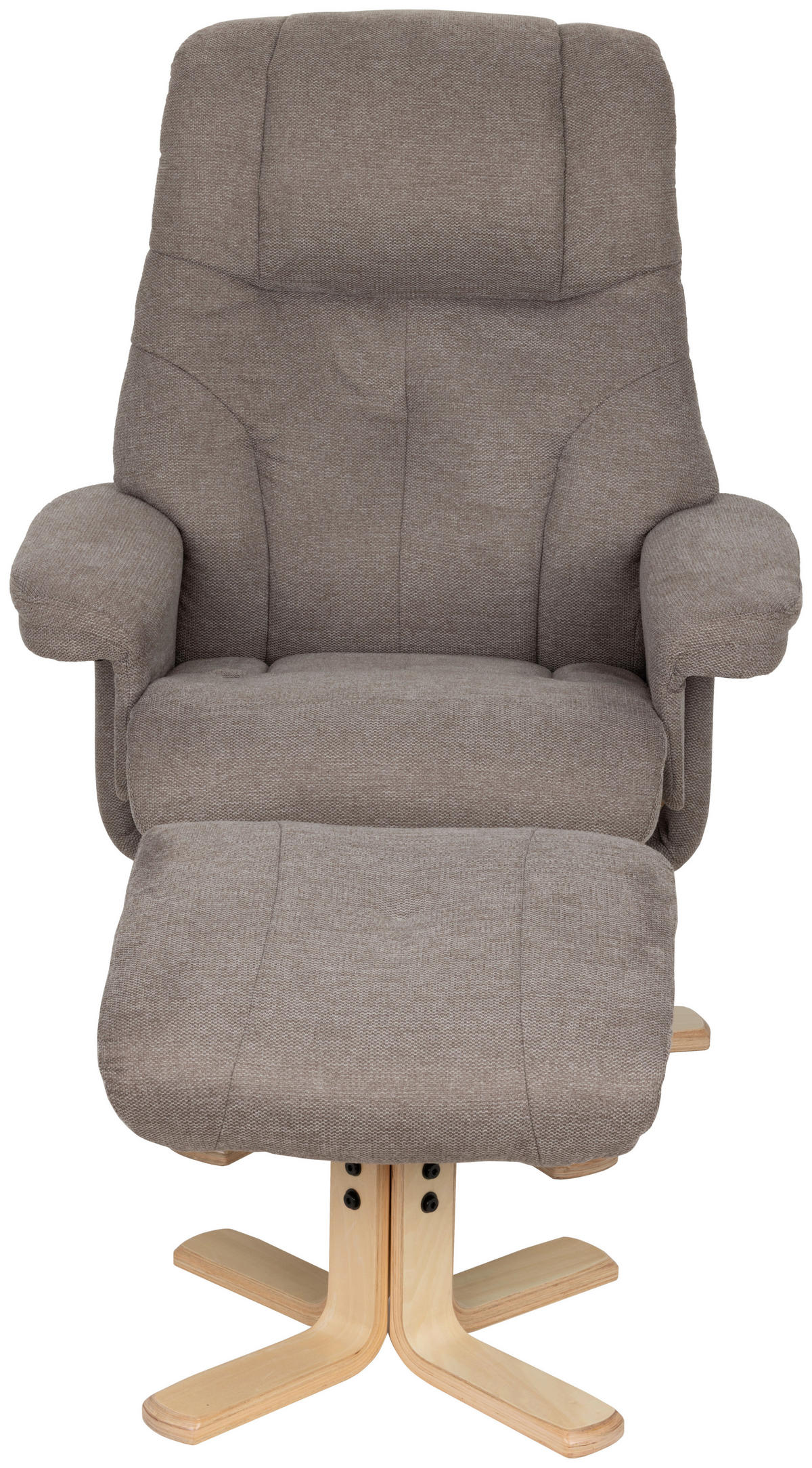 RELAXSESSELSET Webstoff    - Naturfarben/Grau, Design, Holz/Textil (80/109/79cm) - Livetastic
