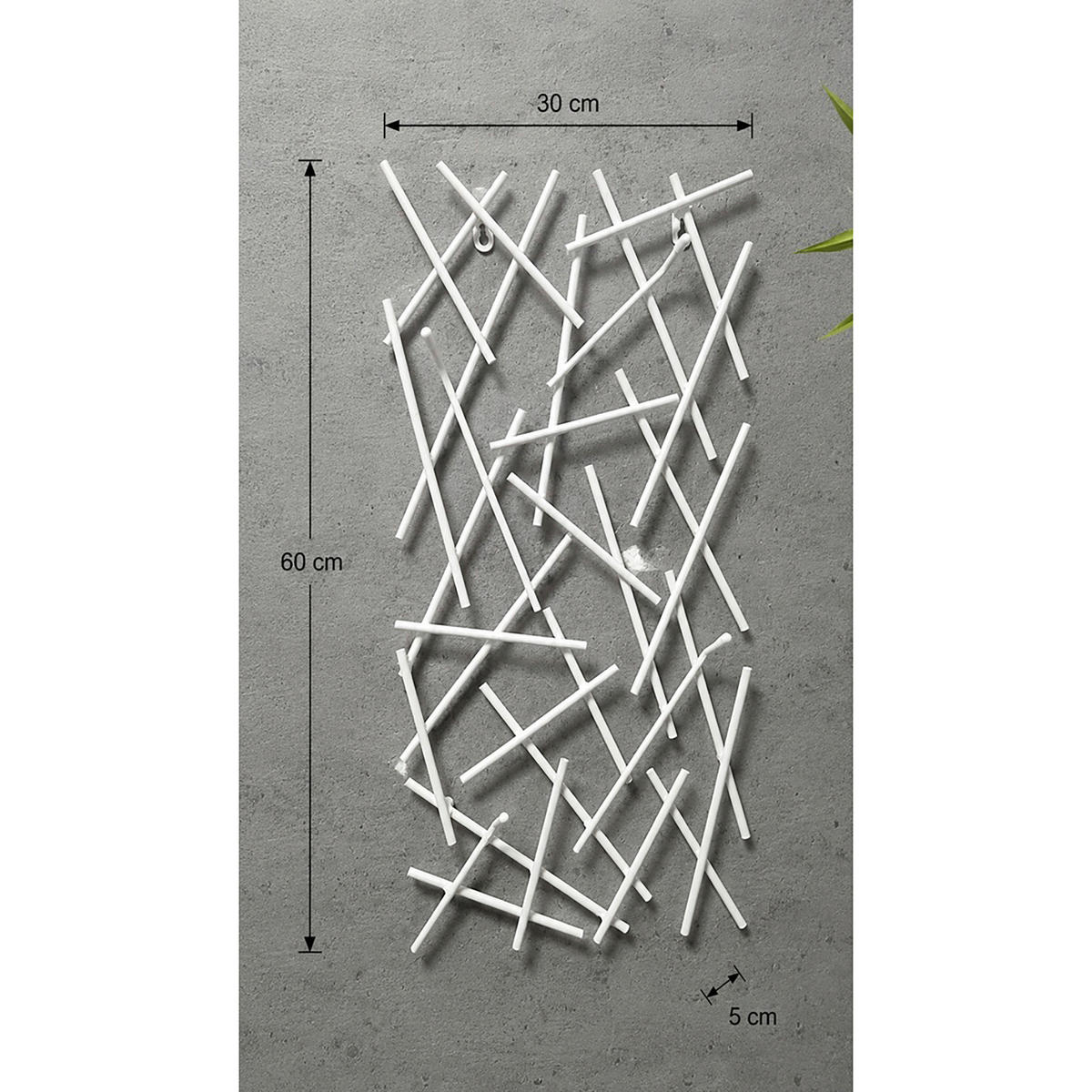 VÄGGHÄNGARE 30/60/5 cm  - vit, Design, metall (30/60/5cm)