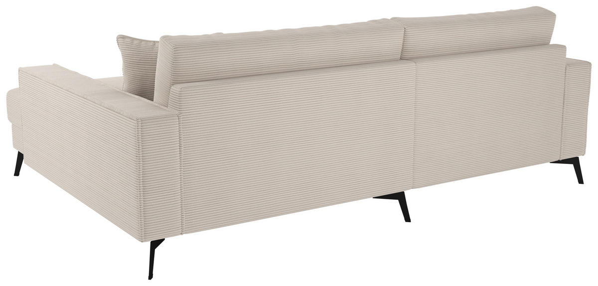 ECKSOFA TED Creme Cord Zierkissen  - Creme/Schwarz, Trend, Textil/Metall (228/174cm) - P & B