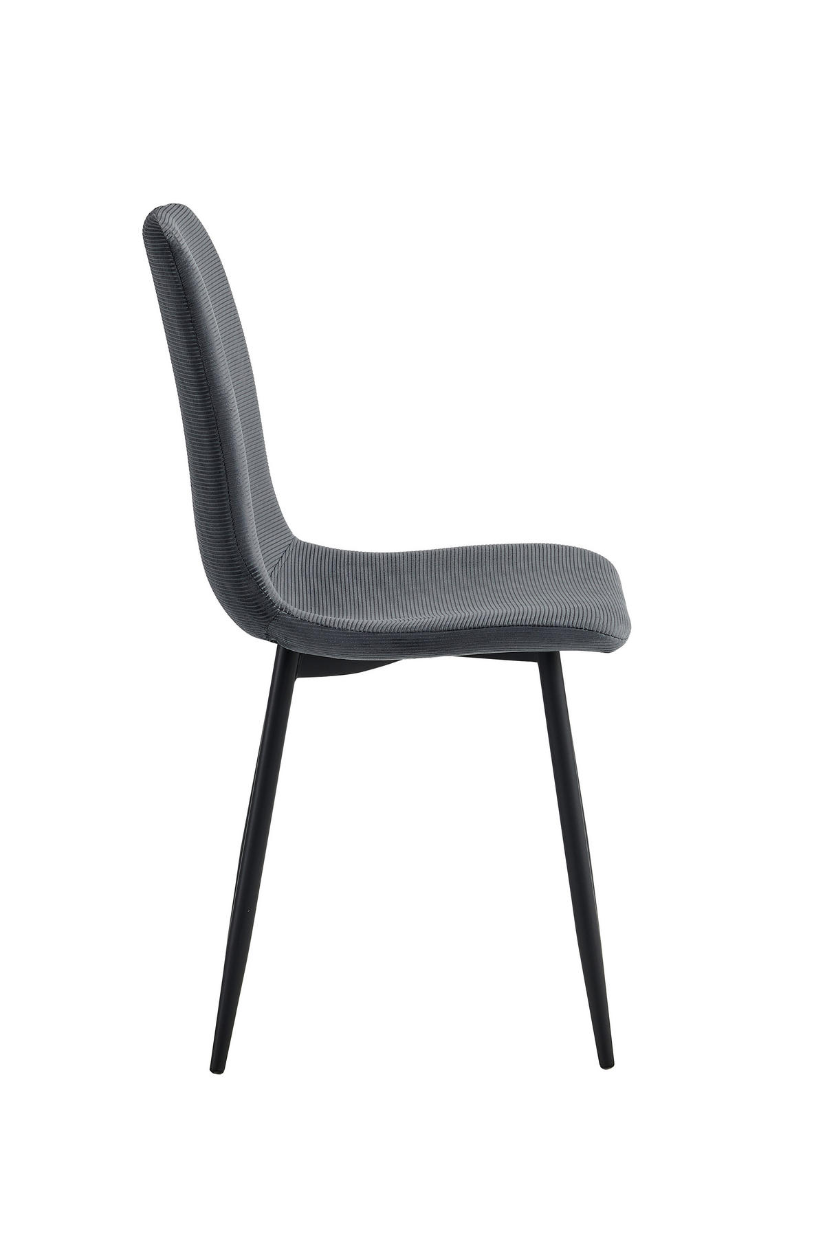 STUHL-SET 4 Stück Stoffauswahl Mikrofaser, Feincord  - Anthrazit/Schwarz, MODERN, Textil/Metall (44/92/54cm) - MID.YOU