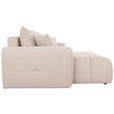 ECKSOFA in Velours Creme  168/298 cm  - Creme/Schwarz, KONVENTIONELL, Kunststoff/Textil (168/298cm) - Carryhome