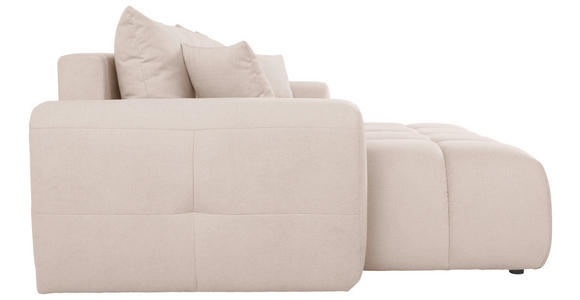 ECKSOFA in Velours Creme 168/298 cm - Creme/Schwarz, KONVENTIONELL, Kunststoff/Textil (168/298cm) - Carryhome