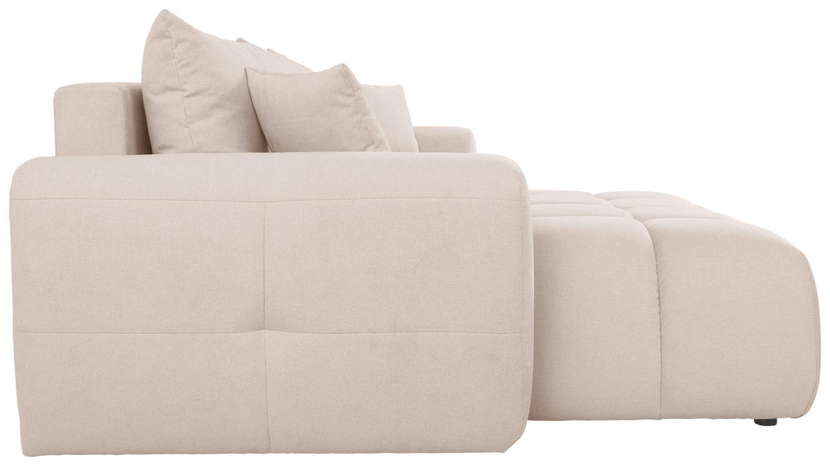ECKSOFA in Velours Creme  - Creme/Schwarz, Konventionell, Kunststoff/Textil (168/298cm) - Carryhome