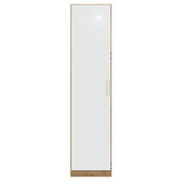 DREHTÜRENSCHRANK 47/210/54 cm,  in Eiche Artisan, Weiß Hochglanz, 1 Tür(en)  - Chromfarben/Weiß Hochglanz, MODERN, Holzwerkstoff/Kunststoff (47/210/54cm) - Rauch Möbel