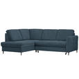 ECKSOFA in Chenille Blau  - Blau/Schwarz, MODERN, Holz/Textil (184/241cm) - Carryhome