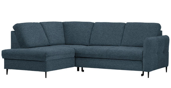 ECKSOFA in Chenille Blau  - Blau/Schwarz, MODERN, Holz/Textil (184/241cm) - Carryhome