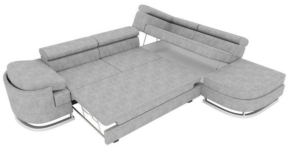 ECKSOFA in Lederlook Hellgrau  - Chromfarben/Hellgrau, KONVENTIONELL, Textil/Metall (278/224cm) - Carryhome