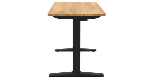 SCHREIBTISCH höhenverstellbar  - Schwarz/Eiche Artisan, MODERN, Holzwerkstoff/Kunststoff (120/60/71-116cm) - Carryhome