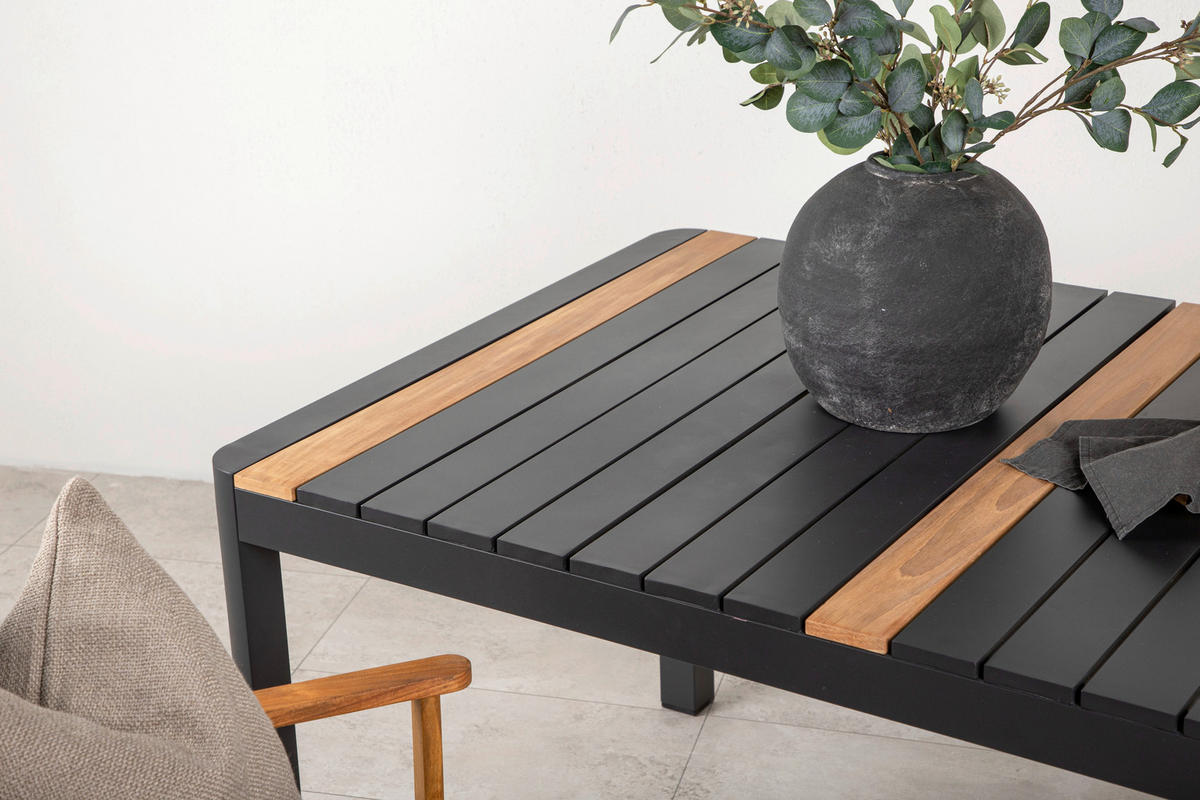 UTEBORD trä, metall  - svart, Klassisk, metall/trä (90/75/150cm) - Gardenson