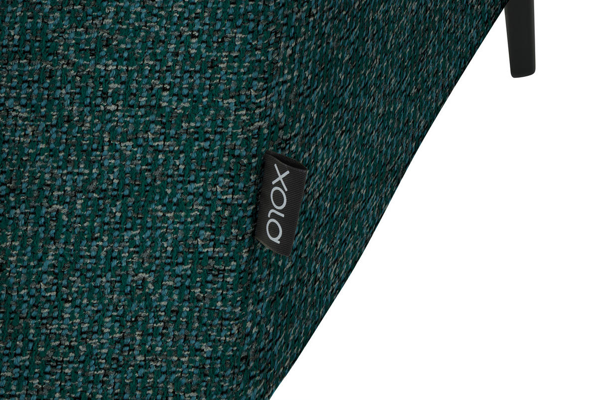 ECKSOFA in Struktur Petrol  205/280 cm  - Petrol/Schwarz, Design, Textil/Metall (205/280cm) - Xora