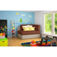 RÉCAMIERE in Mikrovelours Braun, Beige  - Beige/Schwarz, Design, Kunststoff/Textil (104/60/75cm) - MID.YOU