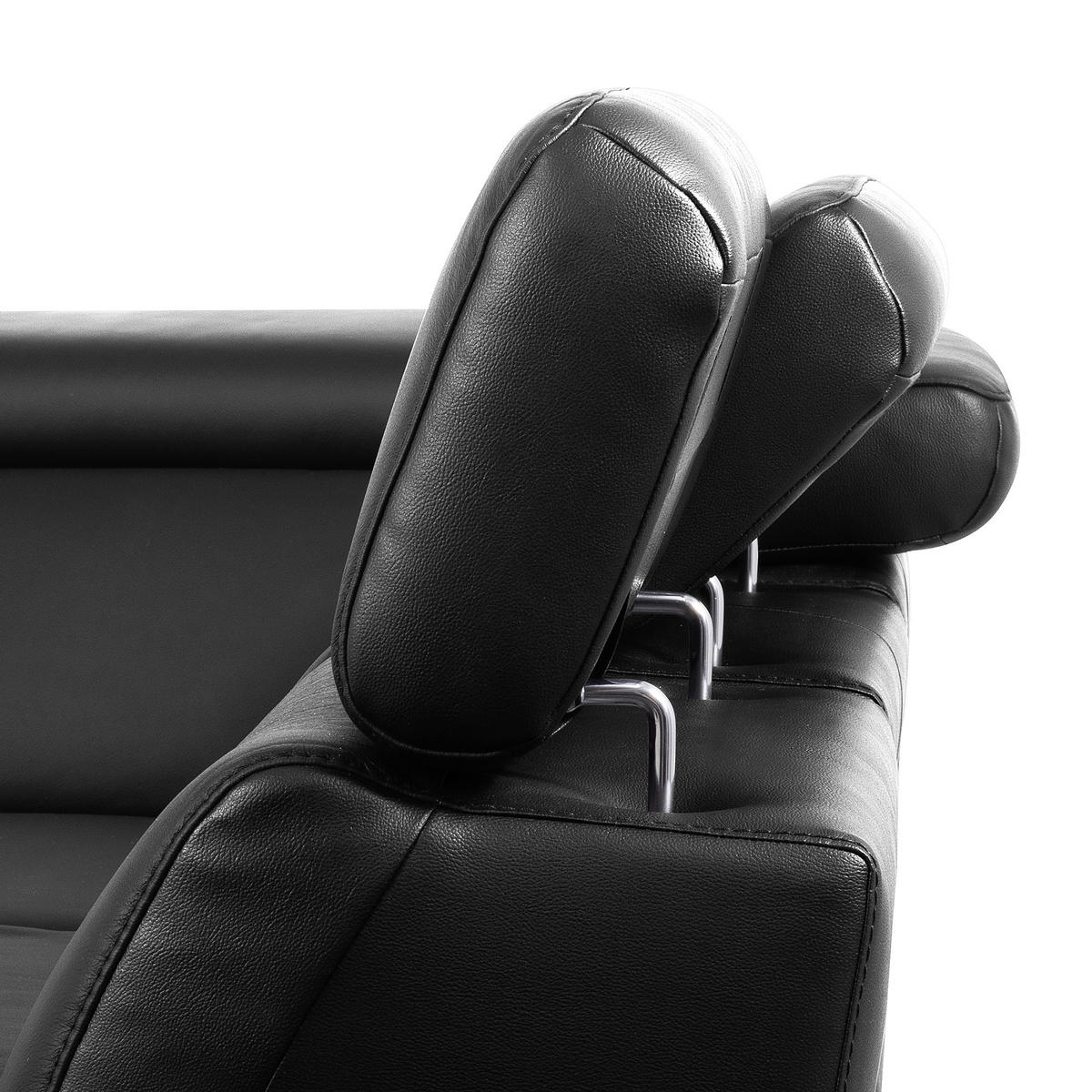 ECKSOFA  in Lederlook Echtleder Schwarz  220/274 cm  - Schwarz, Design, Leder/Textil (220/274cm) - Livetastic