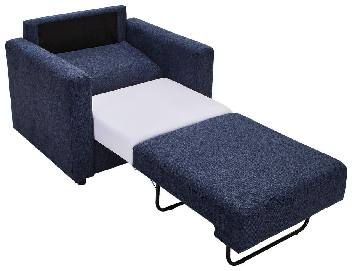 SCHLAFSESSEL Webstoff Dunkelblau    - Schwarz/Dunkelblau, KONVENTIONELL, Textil (104/85/90cm) - Xora