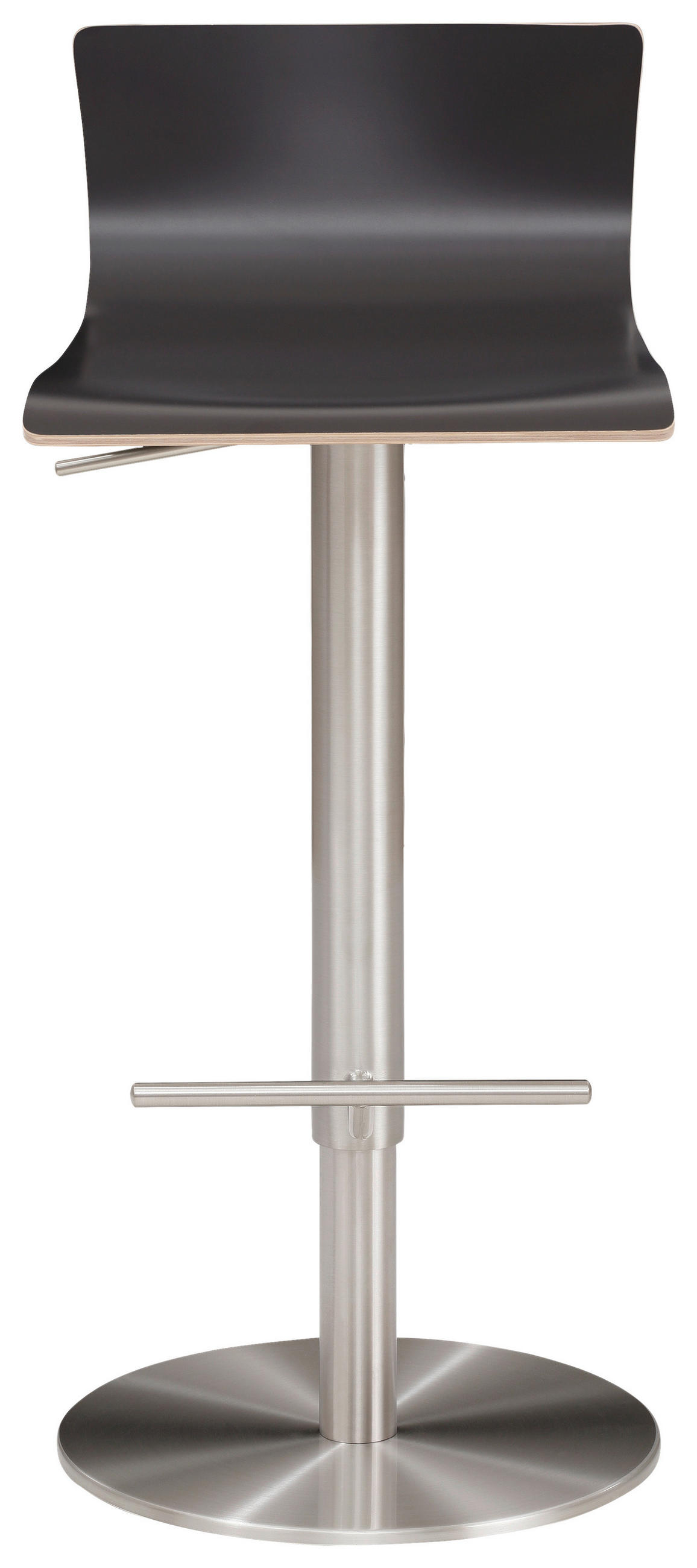 BARHOCKER Anthrazit Stahl Buche furniert, Schichtholz Sitzfläche 360° drehbar, abwischbar  - Chromfarben/Anthrazit, MODERN, Holz/Metall (39,5/72-98,5/43cm) - MID.YOU