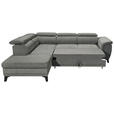 ECKSOFA Grau Mikrovelours  - Schwarz/Grau, KONVENTIONELL, Kunststoff/Textil (231/274cm) - Carryhome