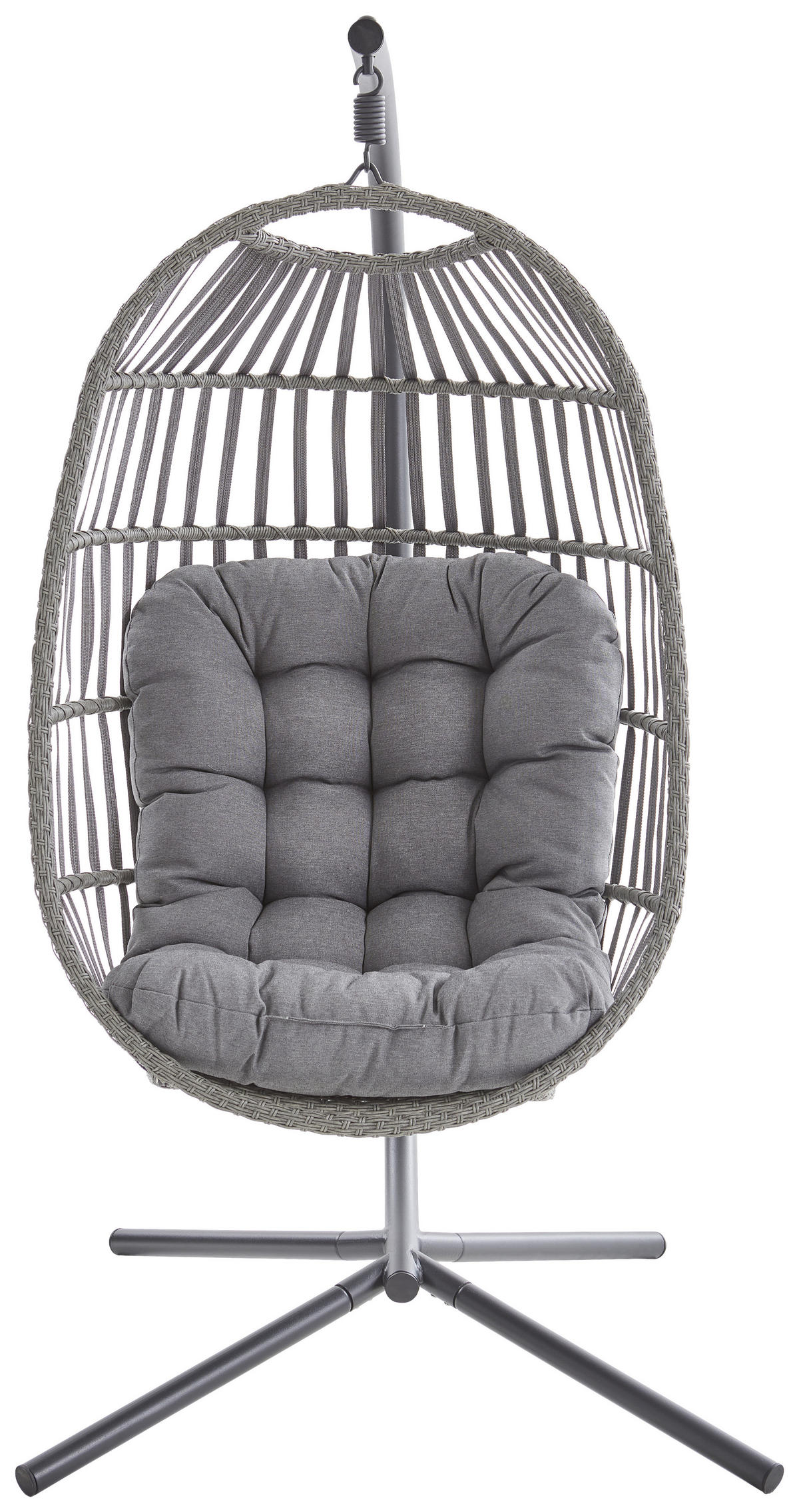 FOTELJA VISEĆA  metal   - siva/crna, Moderno, metal/tekstil (97/187/100cm) - Ambia Garden
