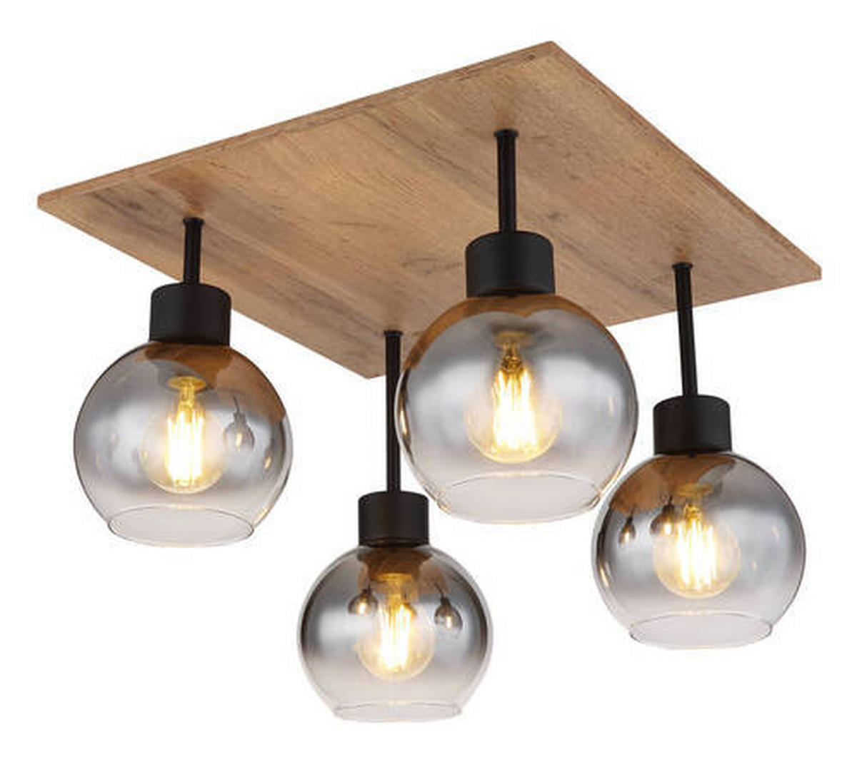 TAKLAMPA Moitas 40/40/33,5 cm  - brun/grå, Natur, metall/trämaterial (40/40/33,5cm) - Globo