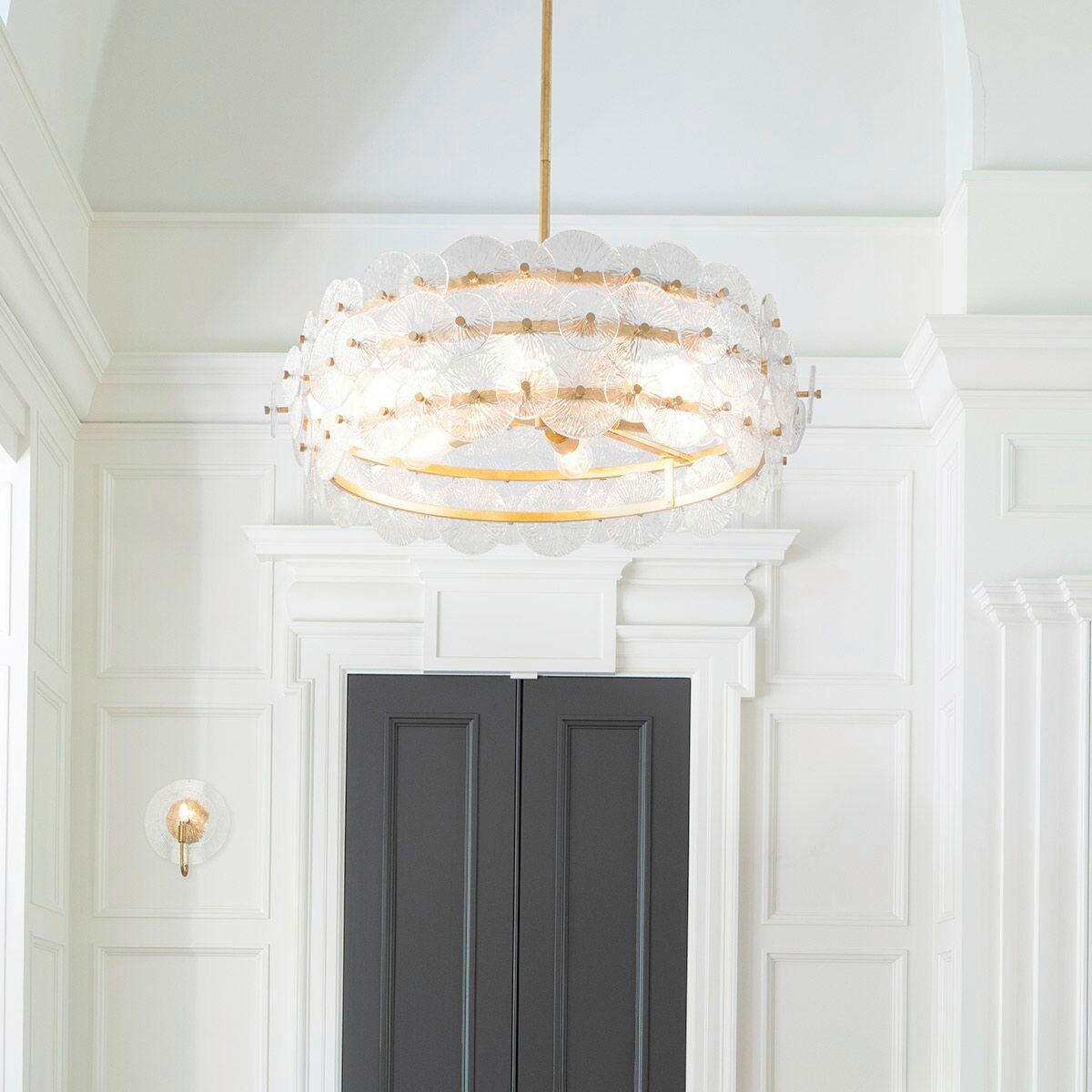 KRONLEUCHTER    - Messingfarben, Konventionell, Glas/Metall (38,8/74,7/74,7cm) - Elstead Lighting