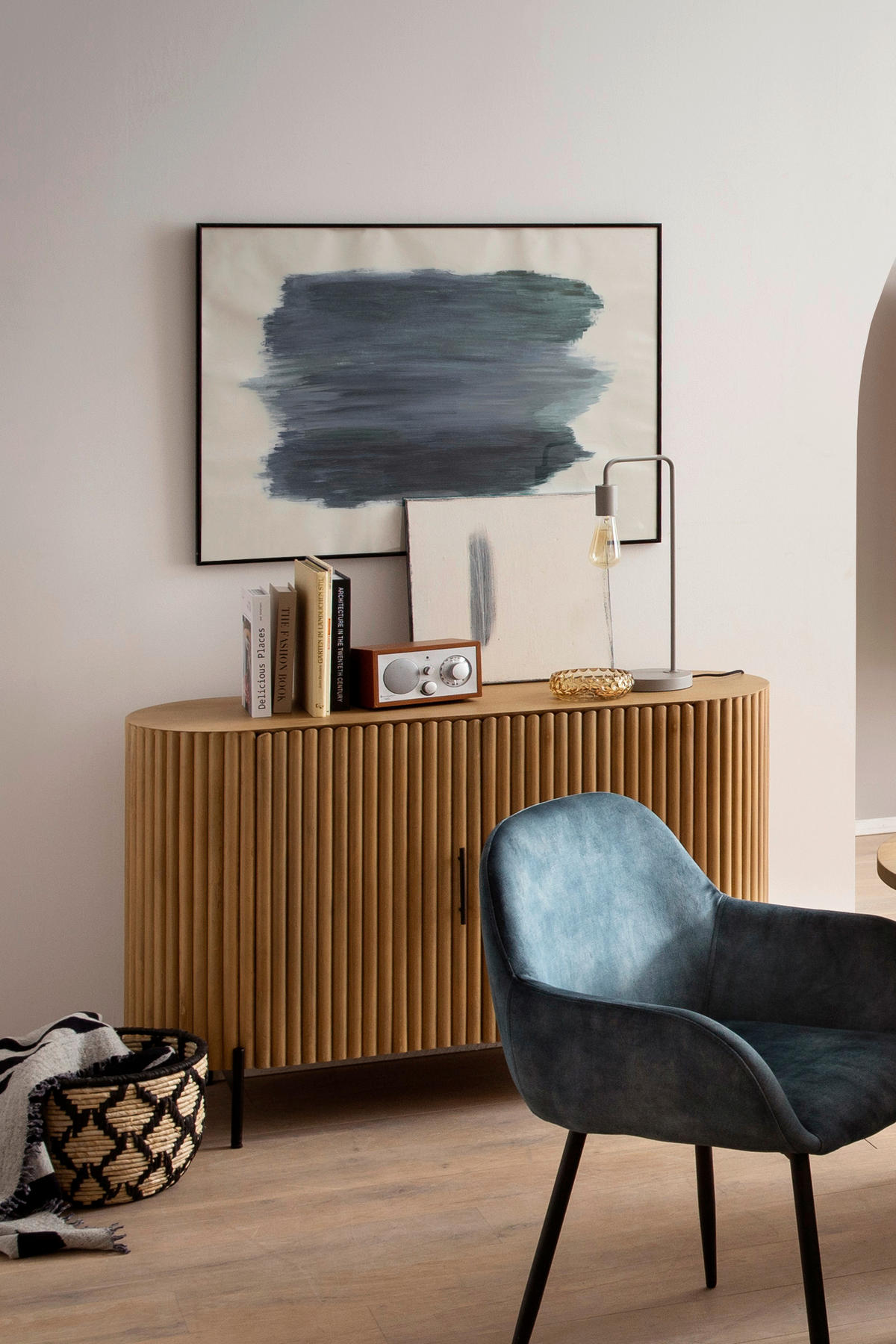 KOMMODE , 120/80/40 cm,  - Schwarz/Naturfarben, Design, Holz/Metall (120/80/40cm) - MID.YOU