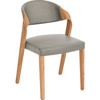 STUHL Echtleder pigmentiert  - Eichefarben/Grau, Natur, Leder/Holz (53/82/57cm) - Voglauer