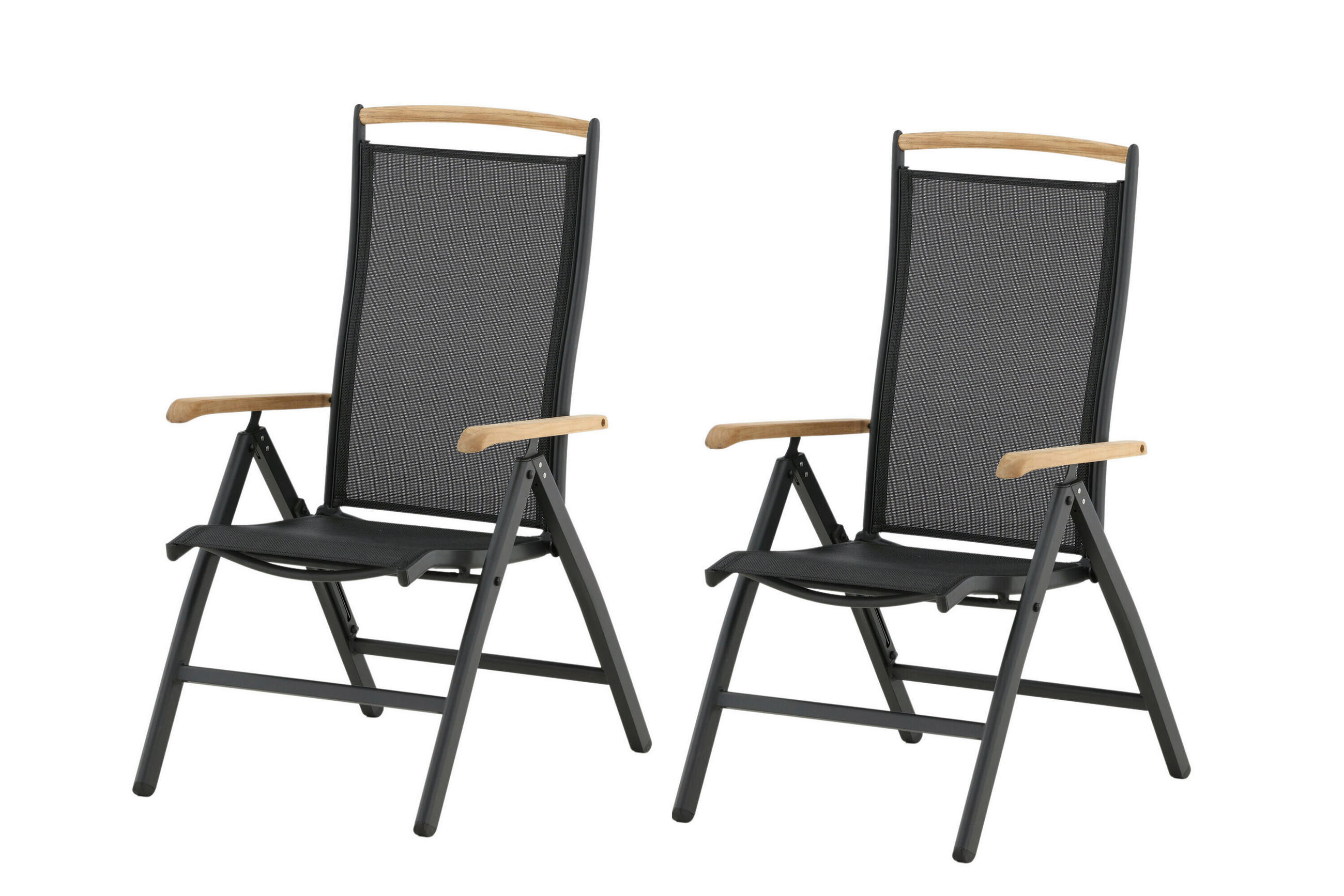 UTESTOLAR SET i metall, textil svart, ljusbrun  - ljusbrun/svart, Modern, metall/textil (75/110/60cm) - Gardenson