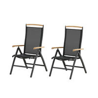 UTESTOLAR SET i metall, textil svart, ljusbrun  - ljusbrun/svart, Modern, metall/textil (75/110/60cm) - Gardenson