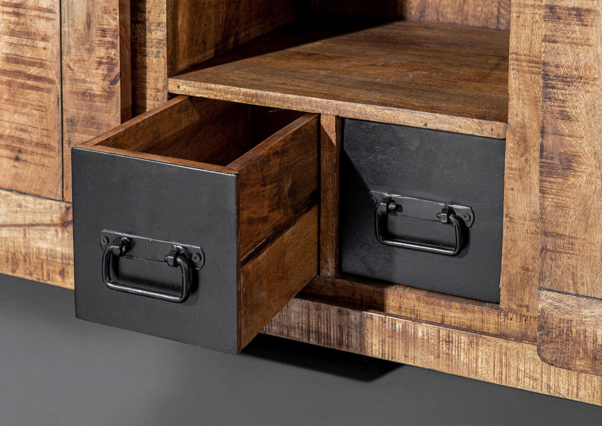 SIDEBOARD 145/85/45 cm  in Naturfarben, Schwarz  - Schwarz/Naturfarben, KONVENTIONELL, Holz/Holzwerkstoff (145/85/45cm) - Landscape