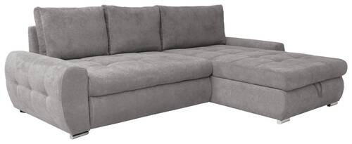 ECKSCHLAFSOFA Velours Fango  - Chromfarben/Fango, Design, Kunststoff/Textil (277/175cm) - Livetastic