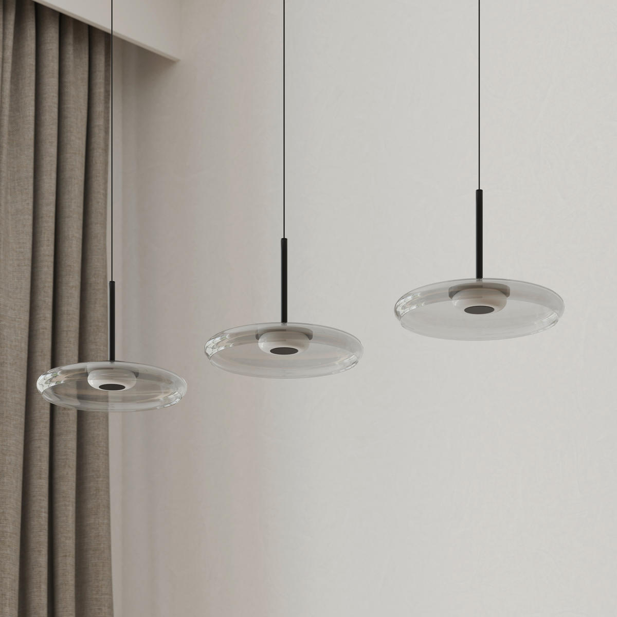 LED-HÄNGELEUCHTE Felis   - Schwarz, Basics, Glas/Metall (105cm) - Novel