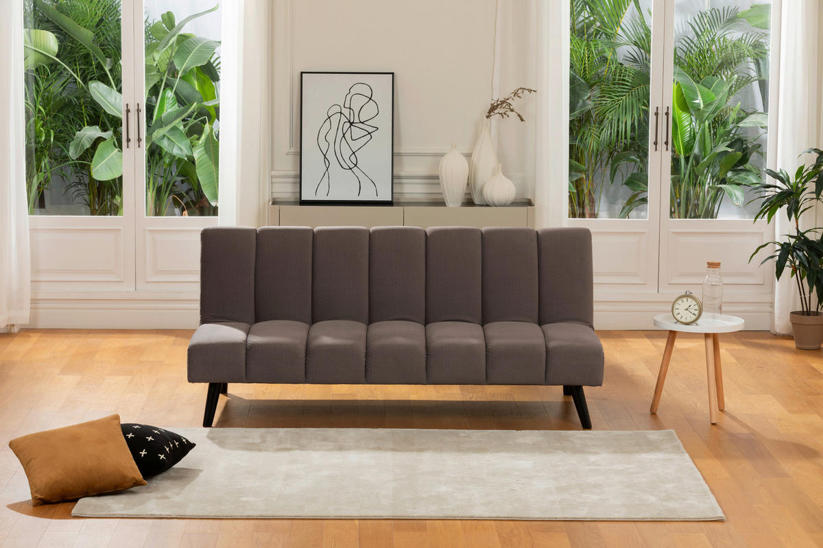 JUGEND- UND KINDERSOFA Flanell Braun  - Schwarz/Braun, MODERN, Holz/Textil (180/81/93cm) - P & B