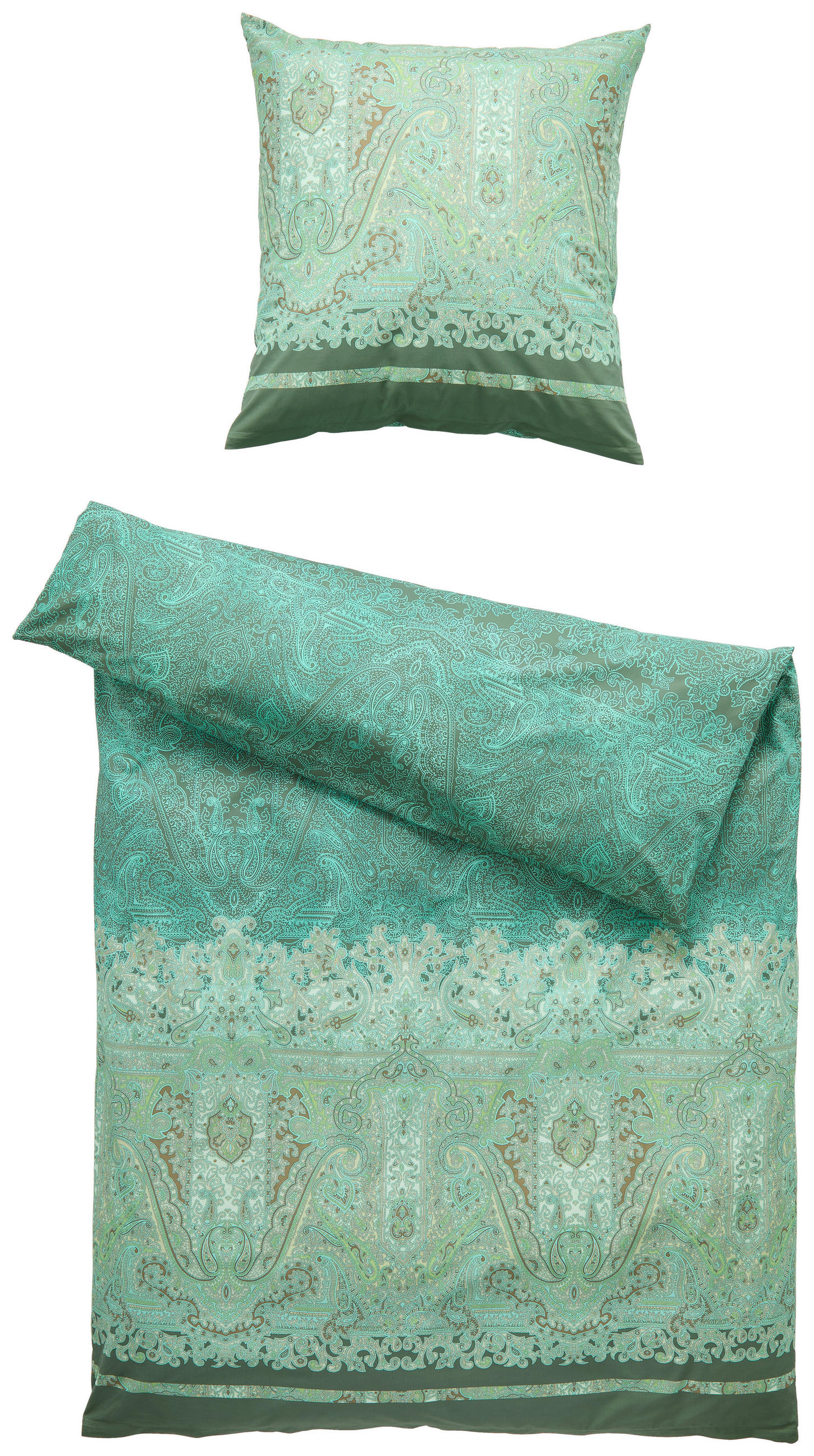 BETTWÄSCHE Satin 135/200 cm  - Waldgrün, KONVENTIONELL, Textil (135/200cm) - Bassetti