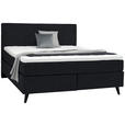 BOXSPRINGBETT 180/200 cm  in Schwarz  - Schwarz, KONVENTIONELL, Holz/Textil (180/200cm) - Voleo