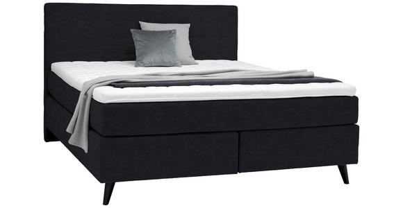 BOXSPRINGBETT 180/200 cm  in Schwarz  - Schwarz, KONVENTIONELL, Holz/Textil (180/200cm) - Voleo