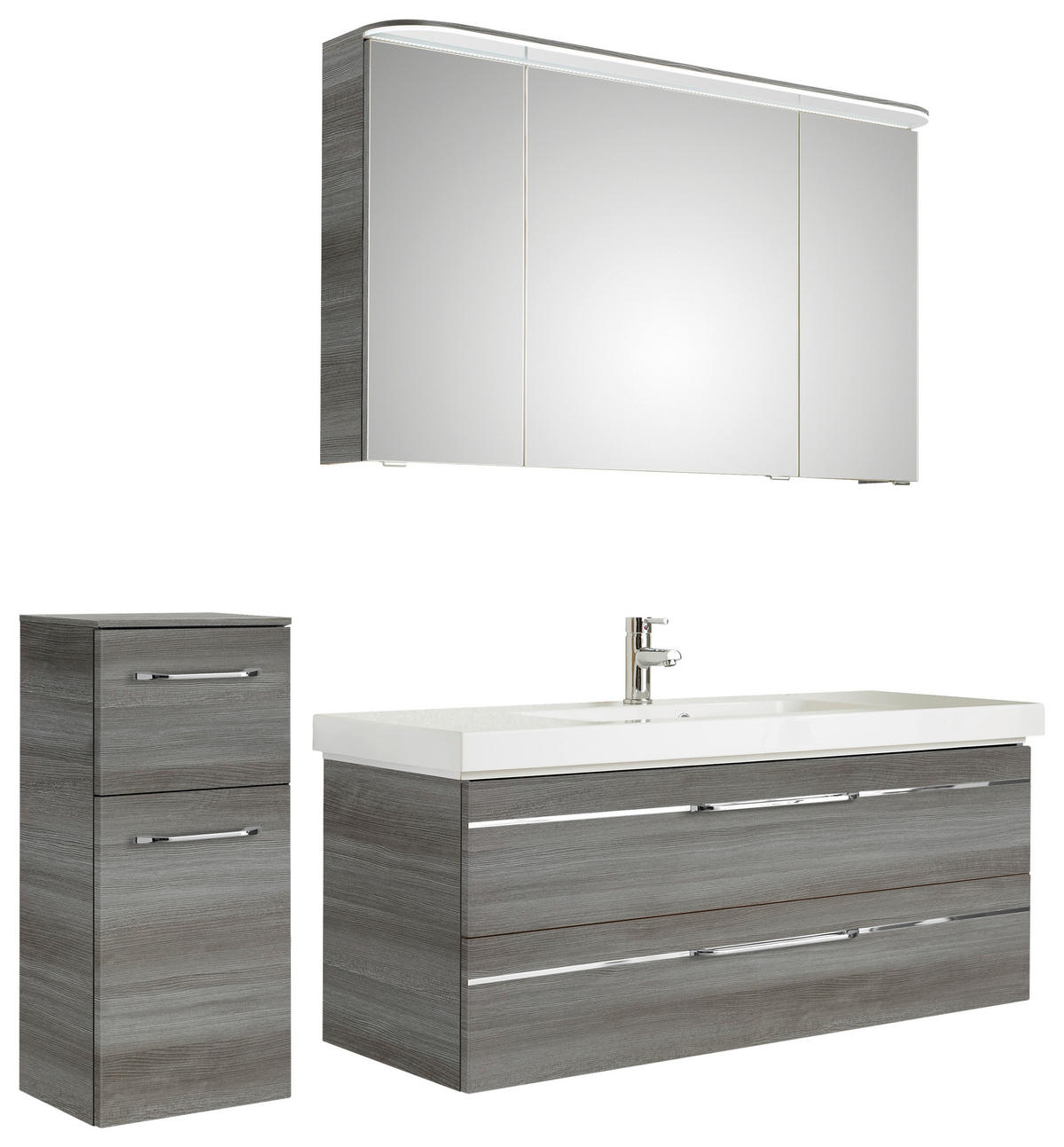 BADEZIMMER 4-teilig  in 153 cm  - Chromfarben/Graphitfarben, KONVENTIONELL, Glas/Holzwerkstoff (153cm) - Pelipal