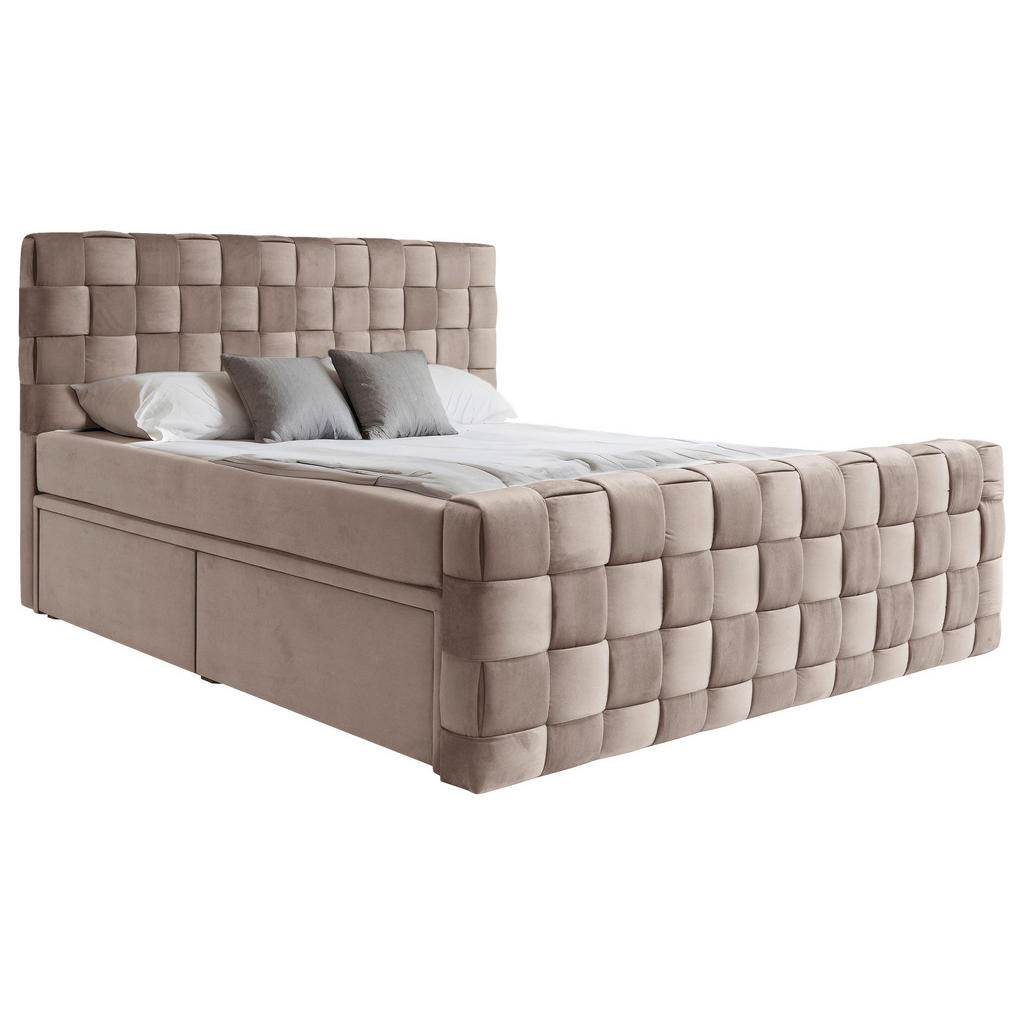 Thumbnail - Livetastic Boxbett, Beige, Textil, H2, Höhe ca. 18 cm, 160x200 cm, in verschiedenen Größen erhältlich, gepolstertes Kopf...